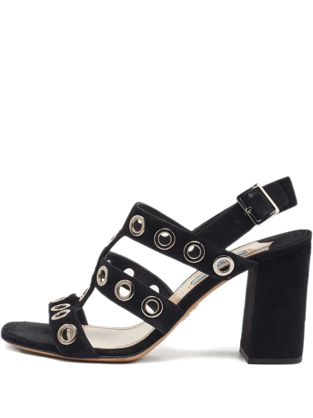 Prada Pre-Owned 2024 85mm Grommet sandals - ブラック Prada Pre-Owned 2024 85mm Grommet sandals - ブラック