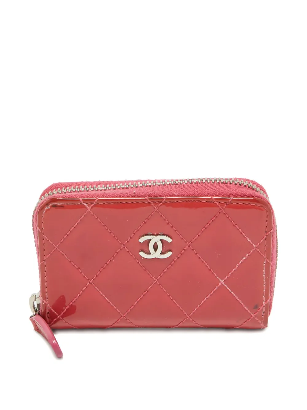 CHANEL Pre-Owned 2014 quilted patent leather coin purse - ピンク CHANEL Pre-Owned 2014 quilted patent leather coin purse - ピンク