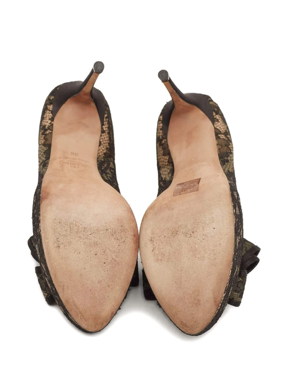 Pre-owned Valentino Garavani 120mm Lace-bow Platform Pumps