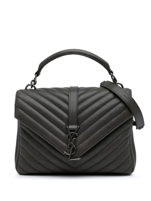Saint Laurent Pre-Owned 2016 Medium Monogram Chevron Sheepskin College satchel