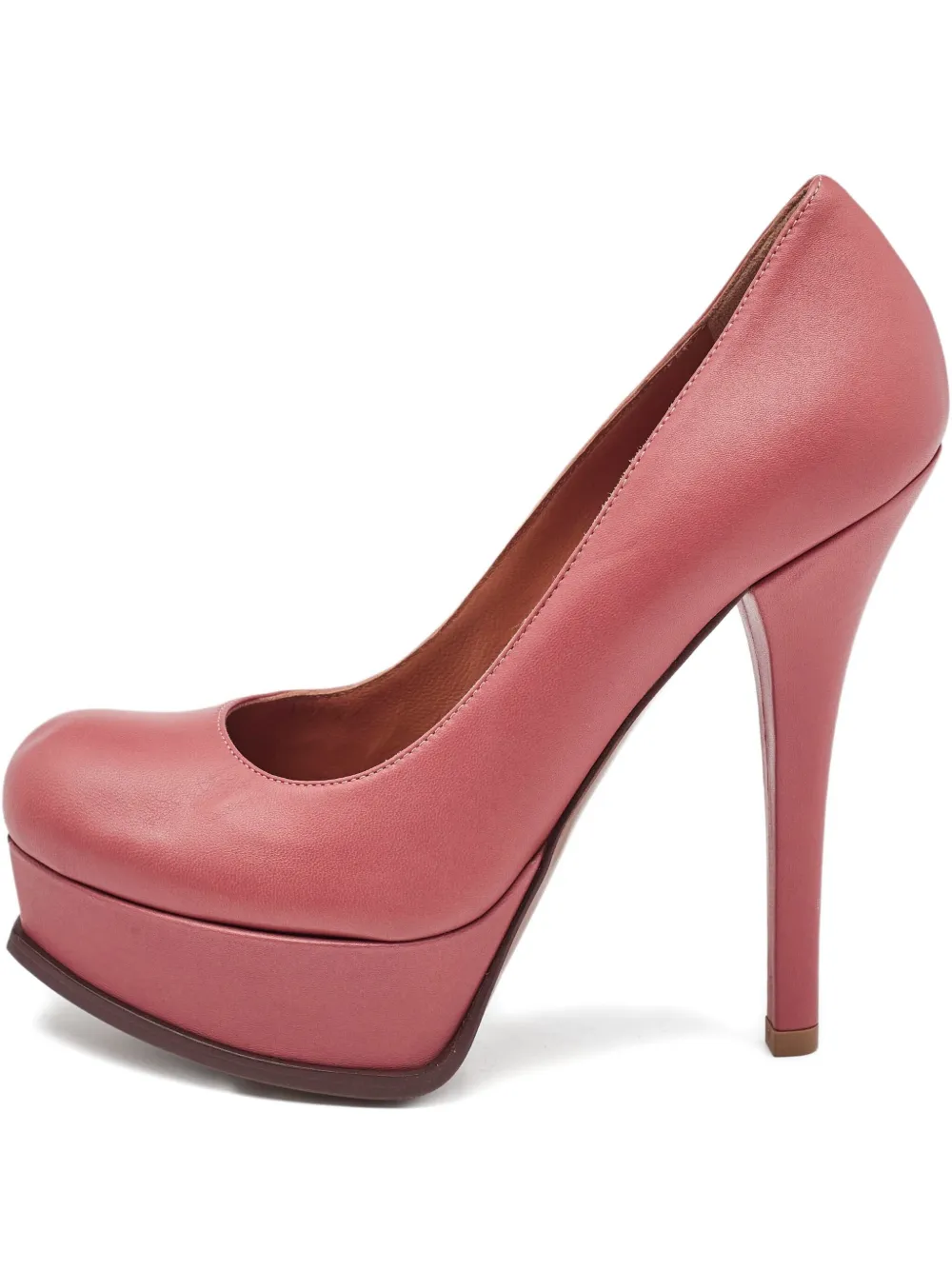 140mm platform leather pumps