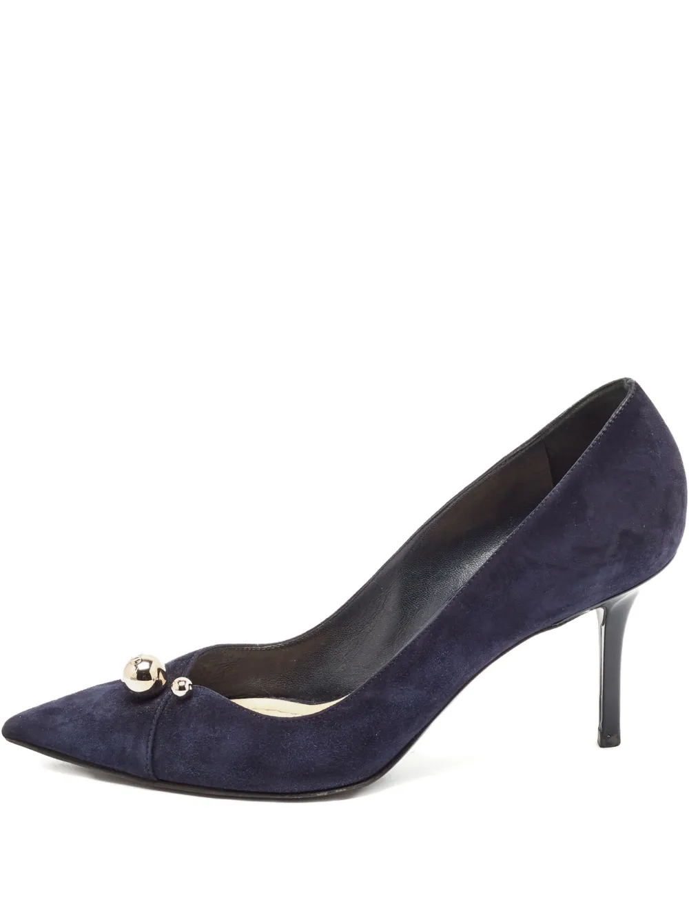 Christian Dior Pre-Owned 2023 80mm suede studded heeled pumps - ブルー Christian Dior Pre-Owned 2023 80mm suede studded heeled pumps - ブルー