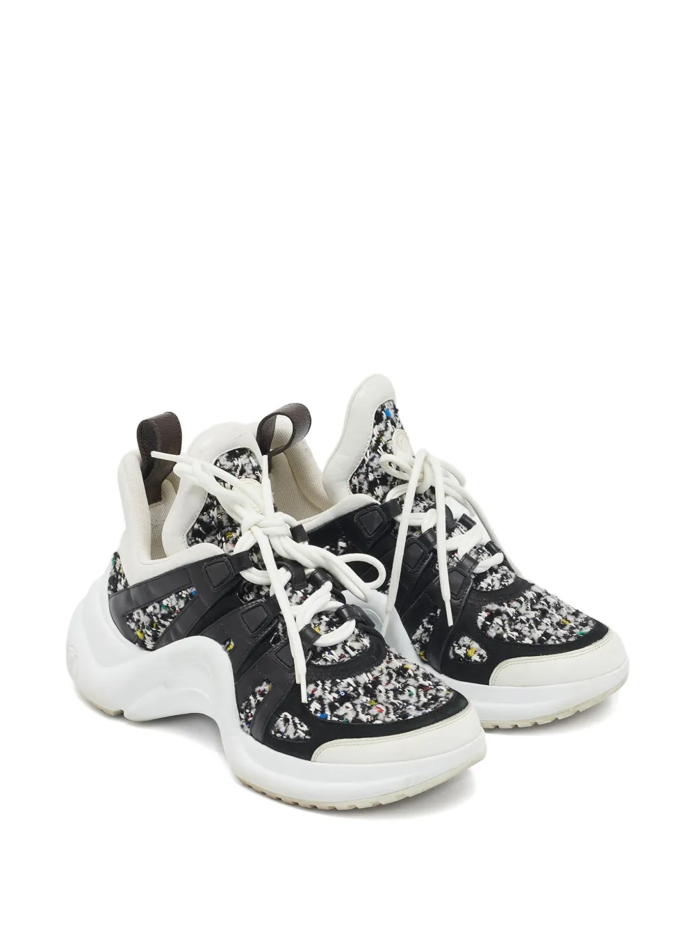 Louis Vuitton Pre-Owned Tweed sneakers - Zwart