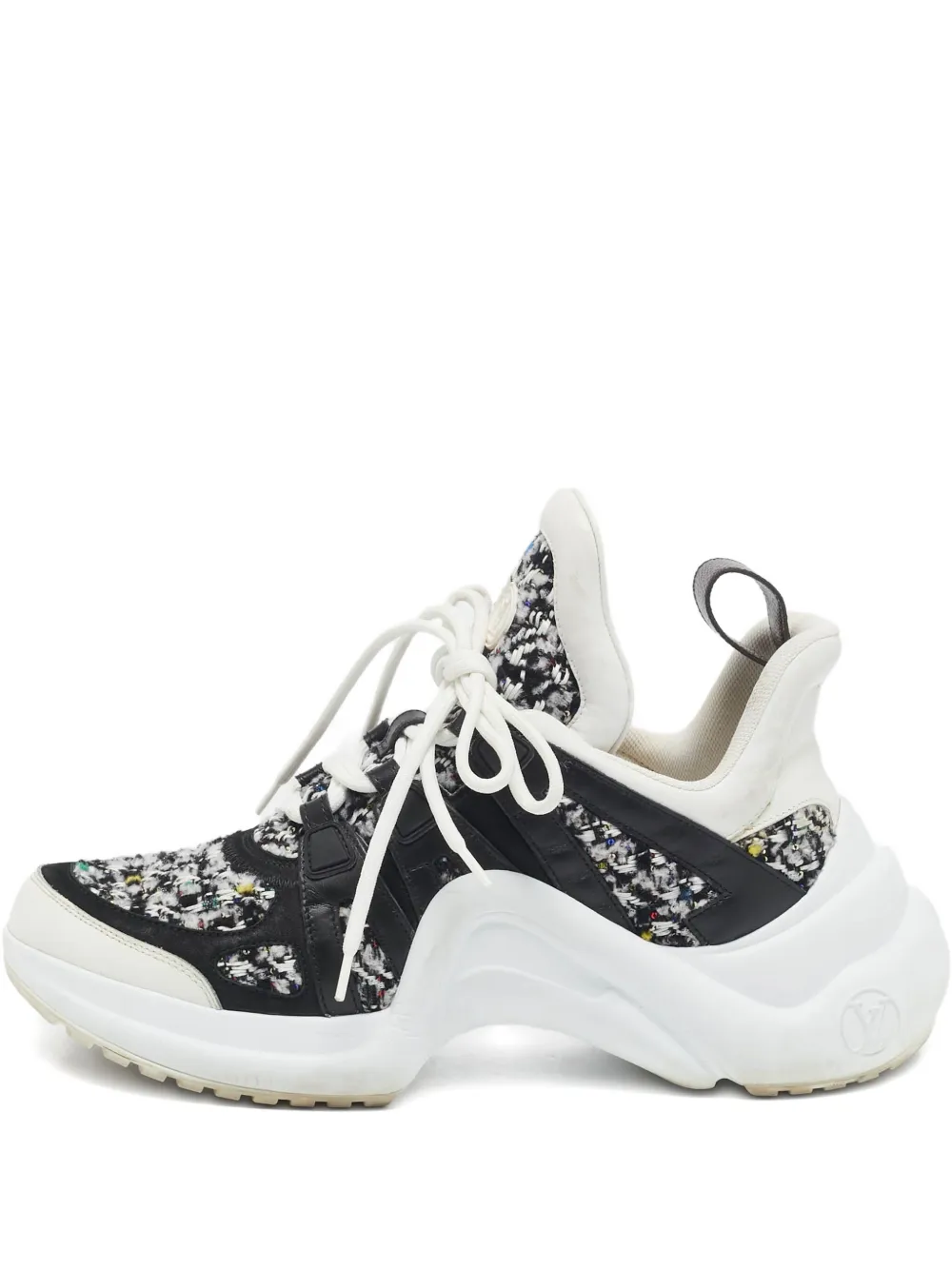 Louis Vuitton Pre-Owned ツイード スニーカー - ブラック Louis Vuitton Pre-Owned ツイード スニーカー - ブラック