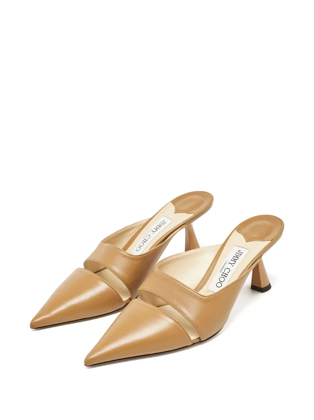 Jimmy Choo Pre-Owned 100 mm Zalea muiltjes met puntige neus - Beige