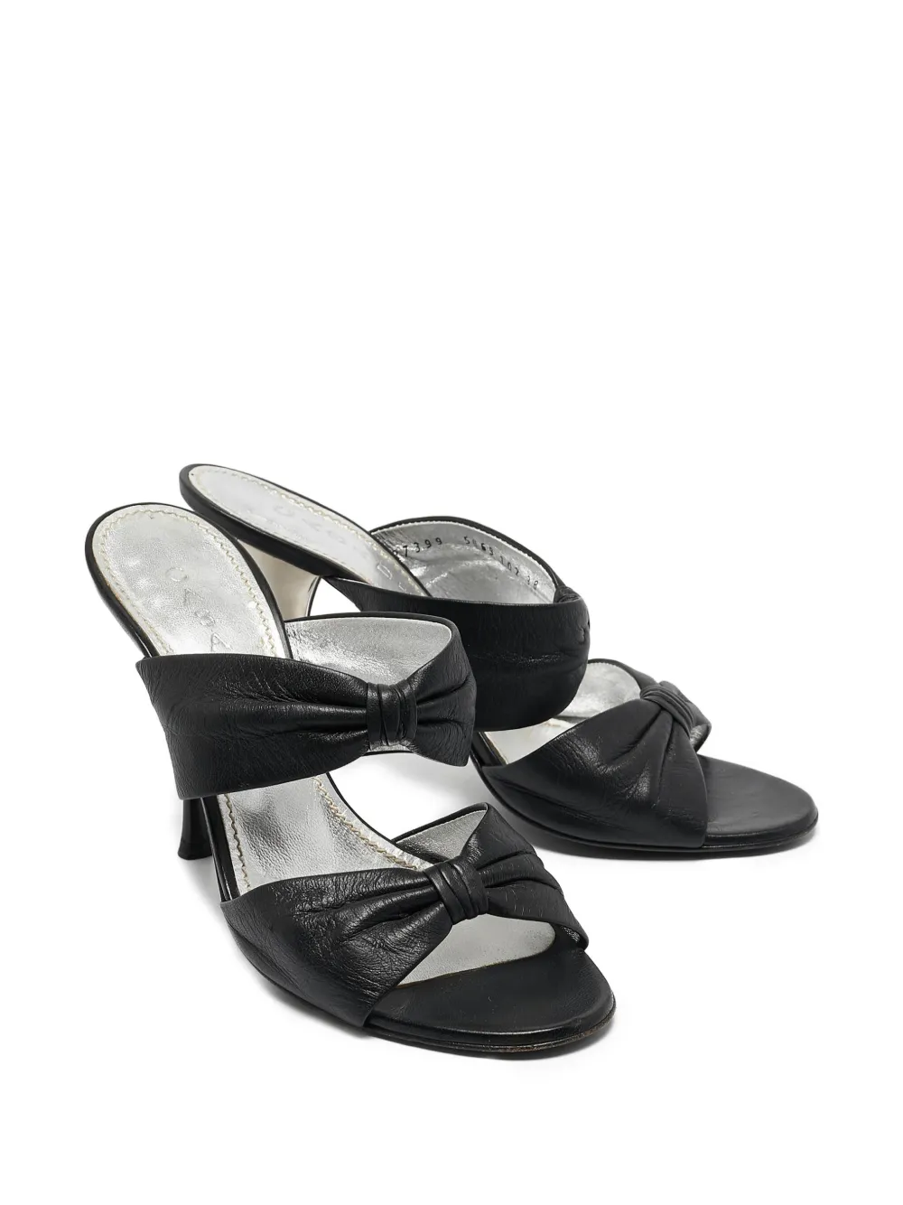 Casadei Vintage 60 mm pre-owned sandalen met strik - Zwart