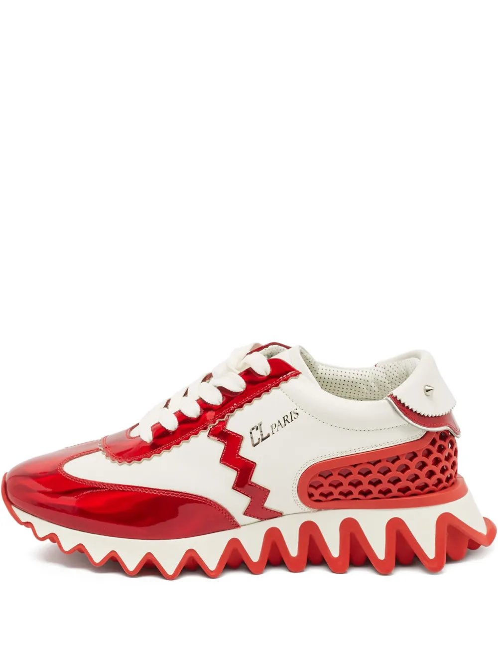 Christian Louboutin Pre-Owned sharktooth-sole sneakers - ホワイト Christian Louboutin Pre-Owned sharktooth-sole sneakers - ホワイト