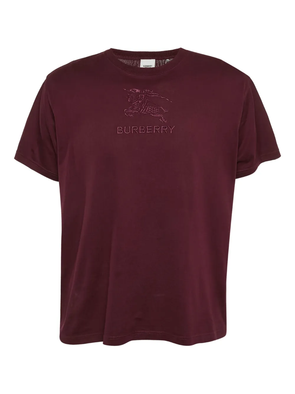 Burberry Pre-Owned logo-embroidered cotton tee | Red | Image 1