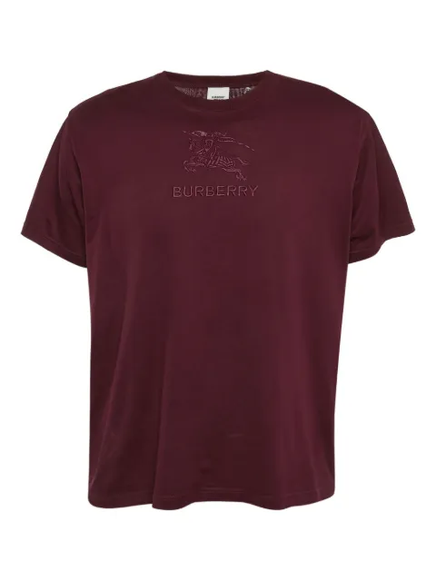 Burberry Pre-Owned logo-embroidered cotton tee
