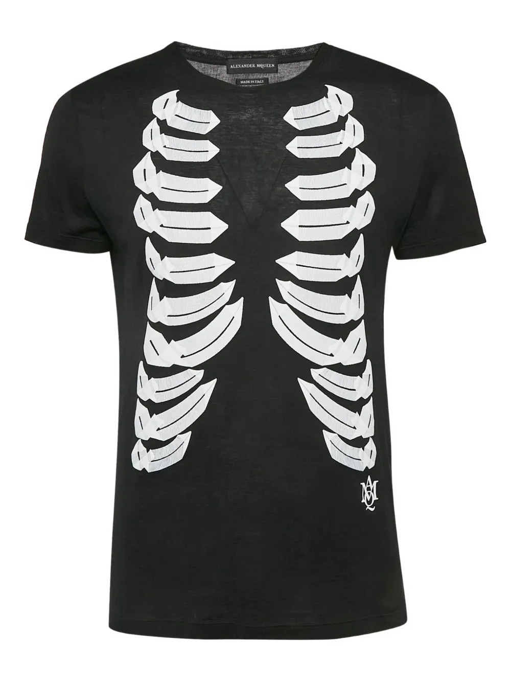 Alexander McQueen Pre-Owned ribcage graphic-print t-shirt | Black | Image 1