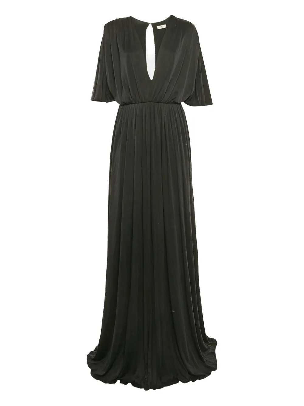 Elisabetta Franchi 2023 v-neck pleated dress | White | Image 1