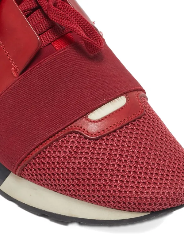 Balenciaga Pre-Owned 2024 Race Runner Leather Mesh Sneakers Red  FARFETCH IN