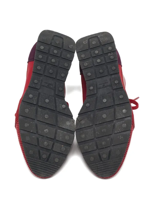Balenciaga Pre-Owned 2024 Race Runner Leather Mesh Sneakers Red