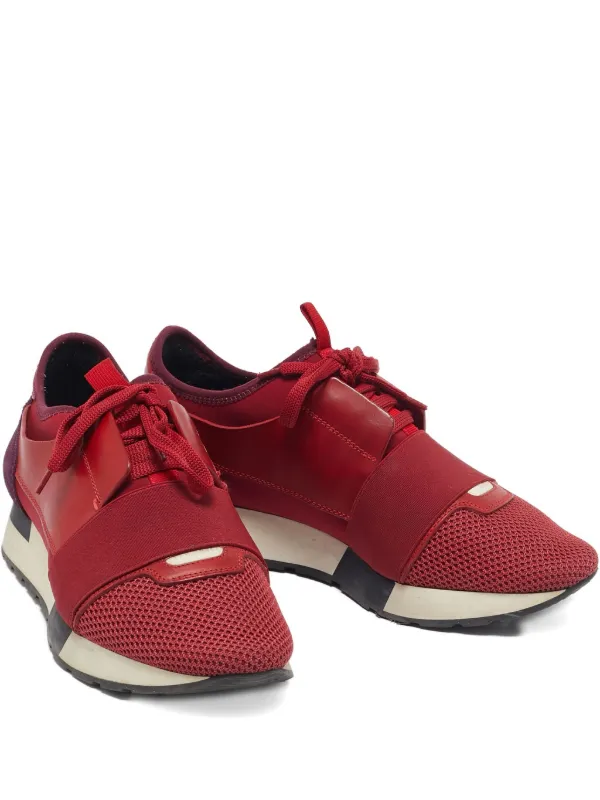 Balenciaga Pre-Owned 2024 Race Runner メッシュ レザースニーカー 