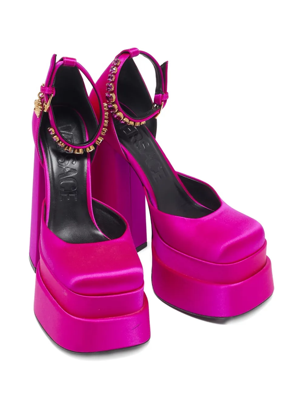 Versace Pre-Owned 160 mm Aevitas pumps met plateauzool en kristallen bandje - Roze