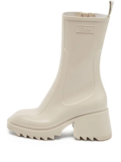 Chloé Pre-Owned botas de lluvia con logo en relieve y tacón de 65mm