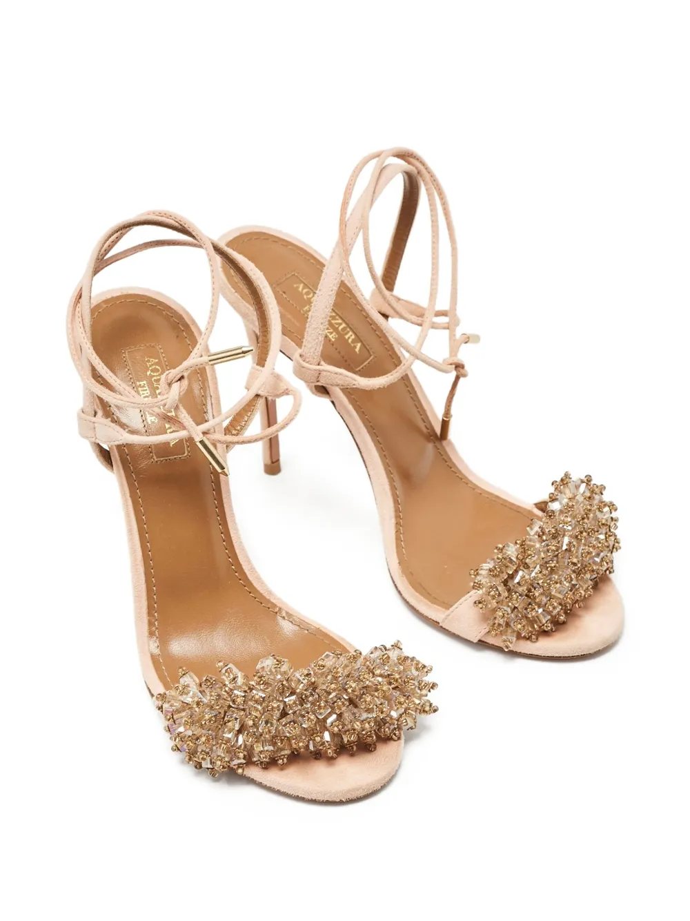 Aquazzura pre-owned 105mm Monaco bejeweled sandals | Image 2