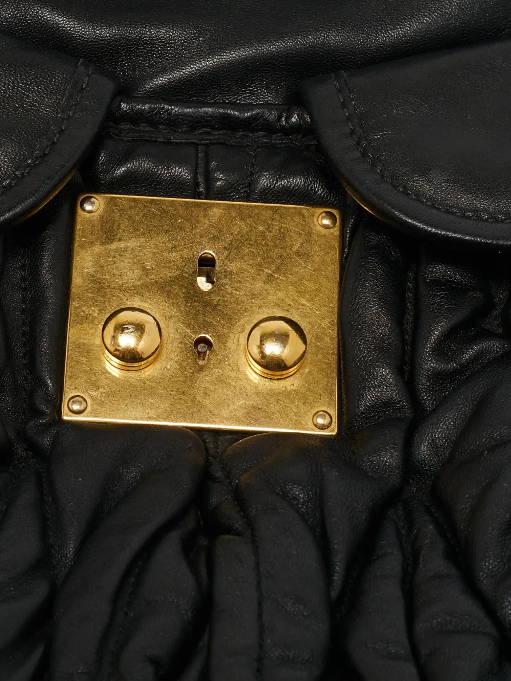 Pre-owned Miu Miu Coffer Braided-handle Shoulder Bag