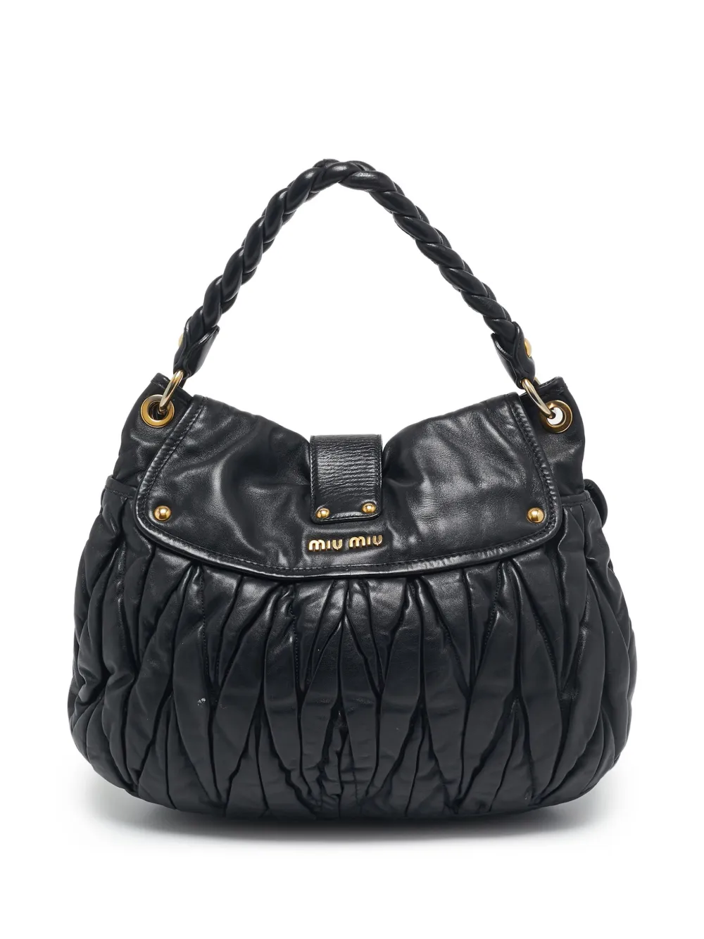 Miu Miu Pre-Owned Borsa a spalla Coffer con manico intrecciato | nero | Image 1
