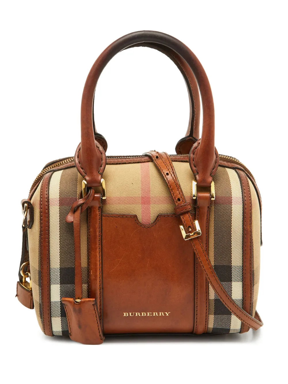 Burberry Pre-Owned House Check canvas two-way tote bag | Neutrals | Image 1