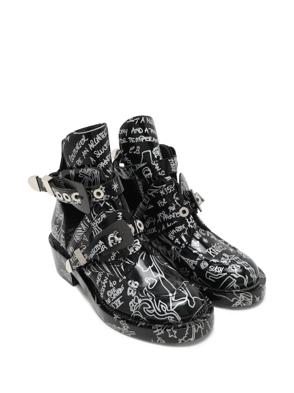 Balenciaga Pre-Owned graphic-print ankle boots | Image 2