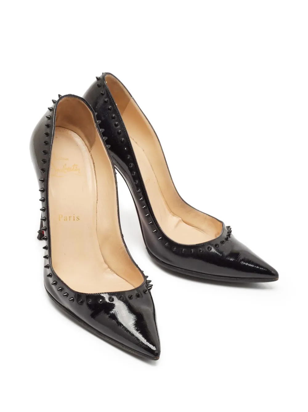 Christian Louboutin Pre-Owned Anjalina pumps met puntige neus en studs - Zwart