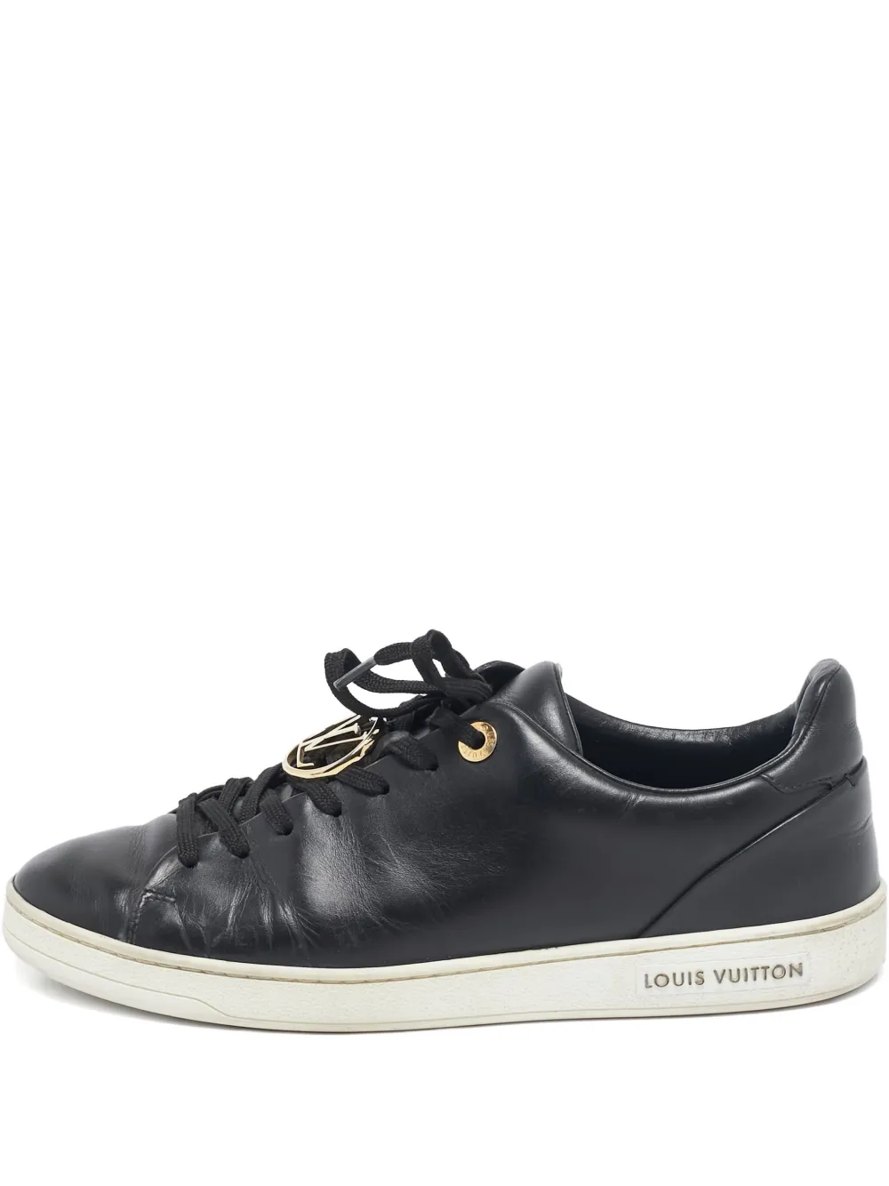 Louis Vuitton Pre-Owned leather logo-plaque sneakers - ブラック Louis Vuitton Pre-Owned leather logo-plaque sneakers - ブラック