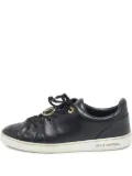 Louis Vuitton Pre-Owned leather logo-plaque sneakers - Black