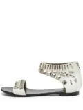 Giuseppe Zanotti Vintage studded ankle-strap flat sandals - White