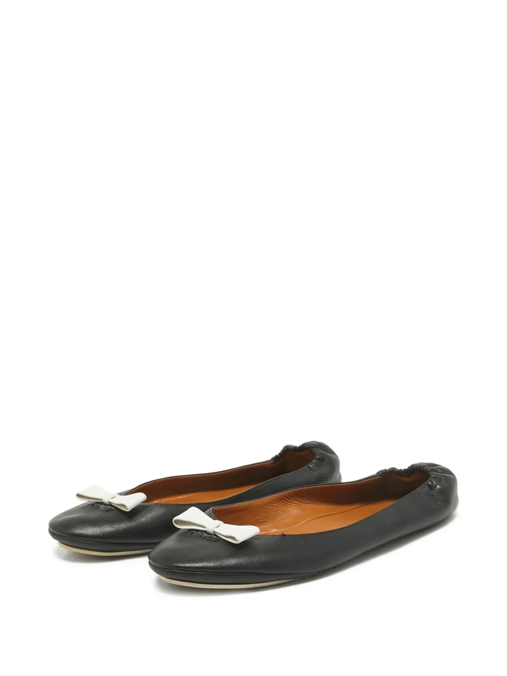 Fendi Pre-Owned Ballerina's verfraaid met strik - Zwart
