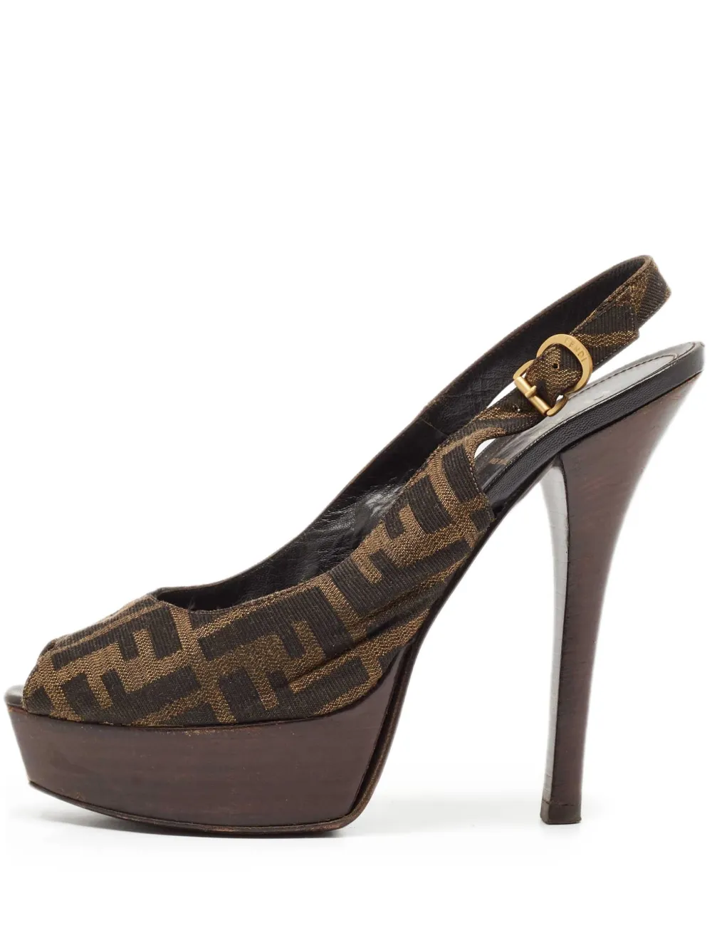 Fendi Pre-Owned 140mm FF-logo pumps | Brown | Image 1