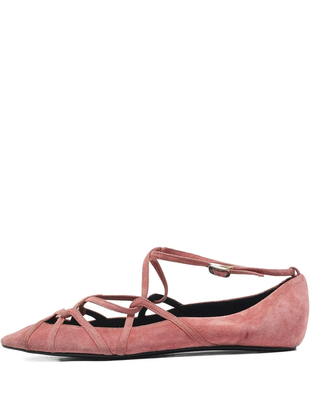 Marc Jacobs Vintage pre-owned lace-detail suede flat pumps - ピンク Marc Jacobs Vintage pre-owned lace-detail suede flat pumps - ピンク