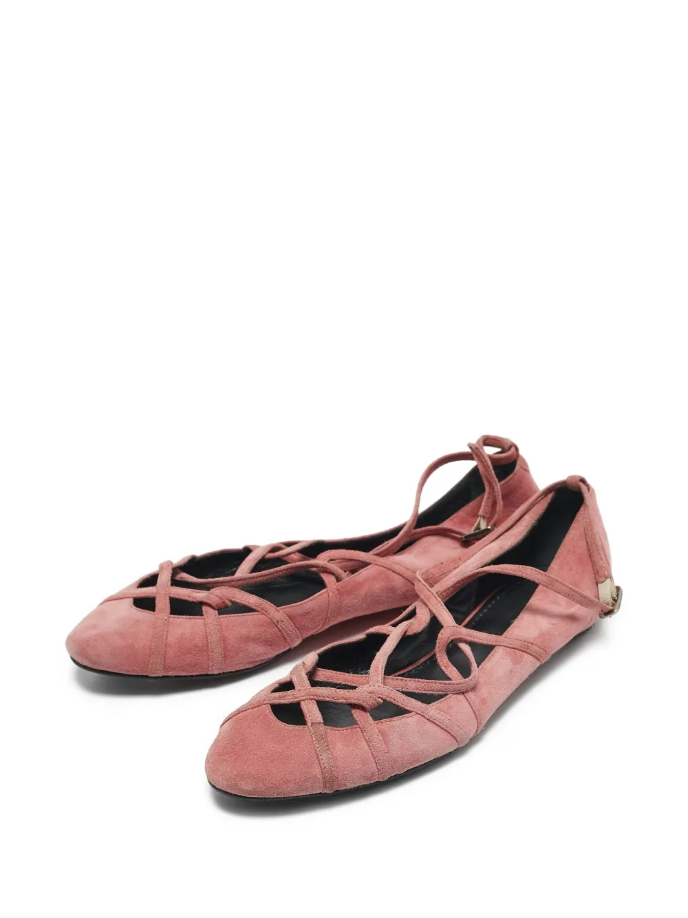 Marc Jacobs Vintage pre-owned lace-detail suede flat pumps | Flat Pumps | Image 2