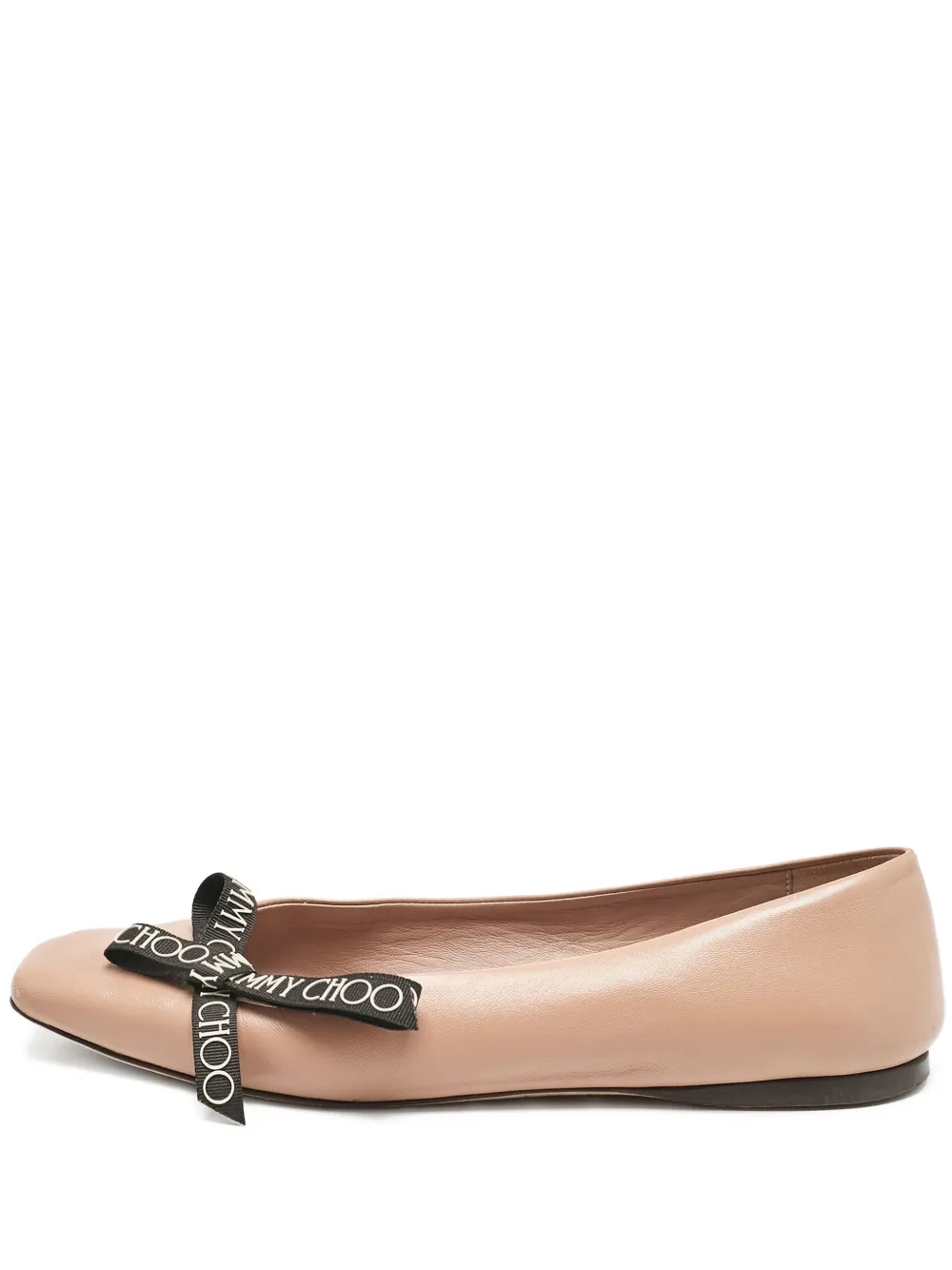 Jimmy Choo Pre-Owned leather bow flats | Neutrals | Image 1