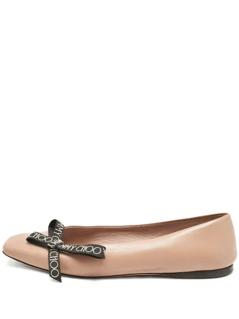 Jimmy Choo Pre-Owned leather bow flats