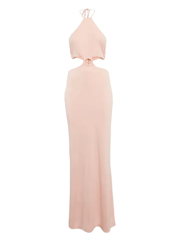Alice + Olivia Cut-out Halter Neck Gown - Pink