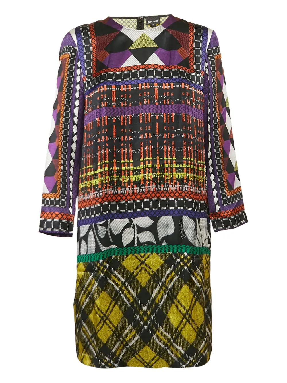 Just Cavalli Vintage geometric-print shift mini dress | Purple | Image 1