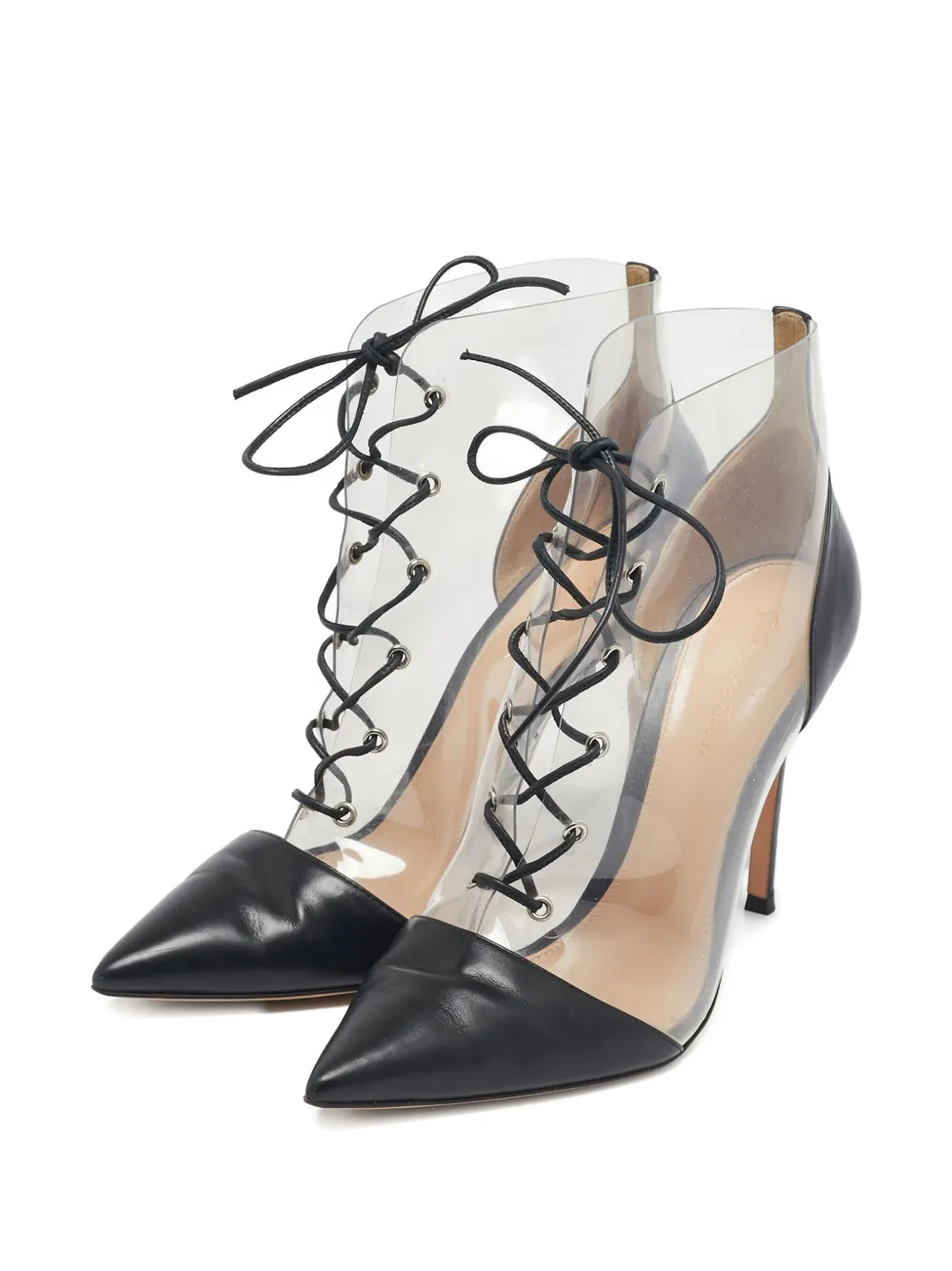 Gianvito Rossi Pre-owned 110 mm Helmut laarzen met veters - Zwart