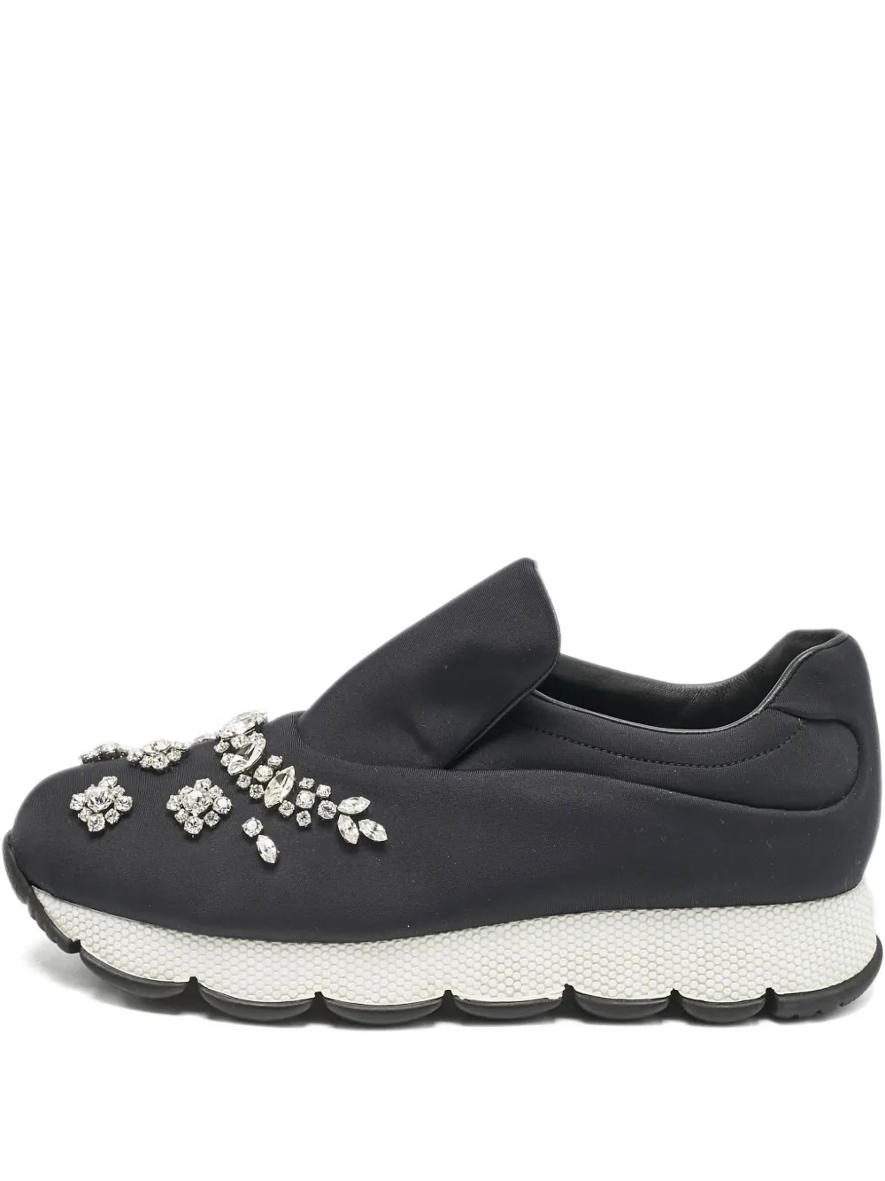Pre-owned Prada 2023 Crystal-embellished Slip-on Sneakers
