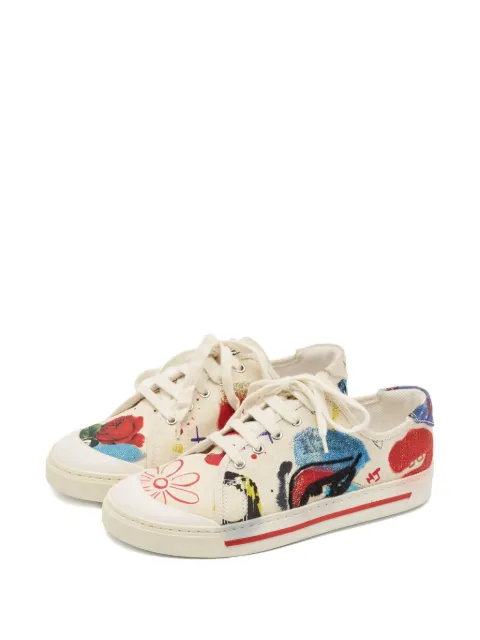 Marc Jacobs Vintage 2023 pre-owned painted rose sneakers