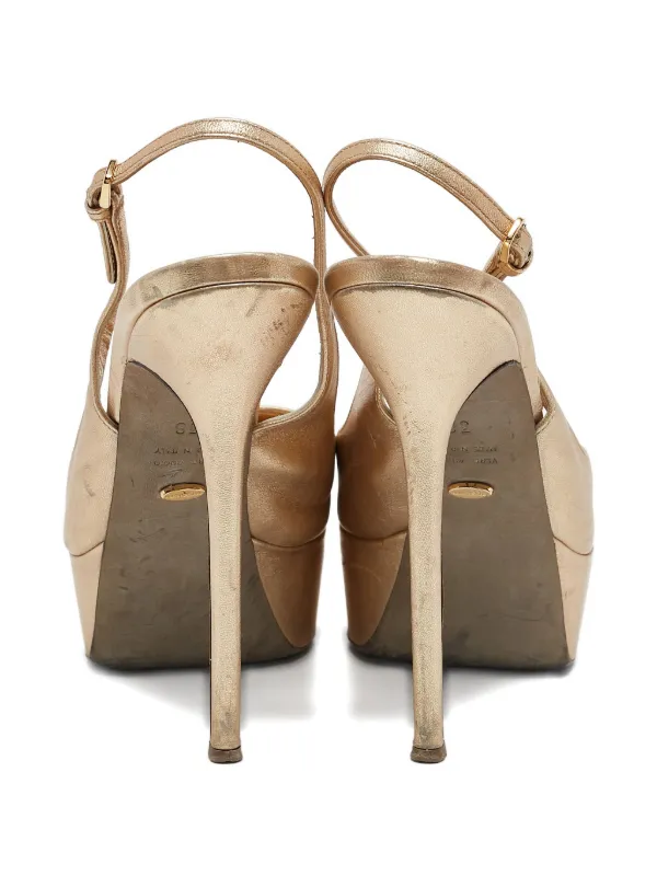 Sergio Rossi Vintage 2023 140mm Platform Sandals | Gold | FARFETCH ID