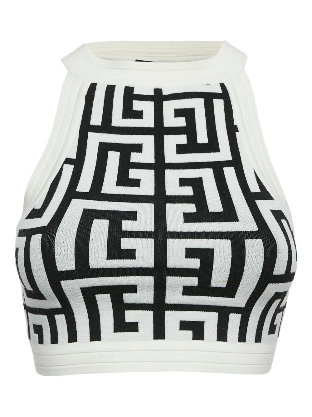 Balmain Pre-Owned monogram tank top | White | Image 1