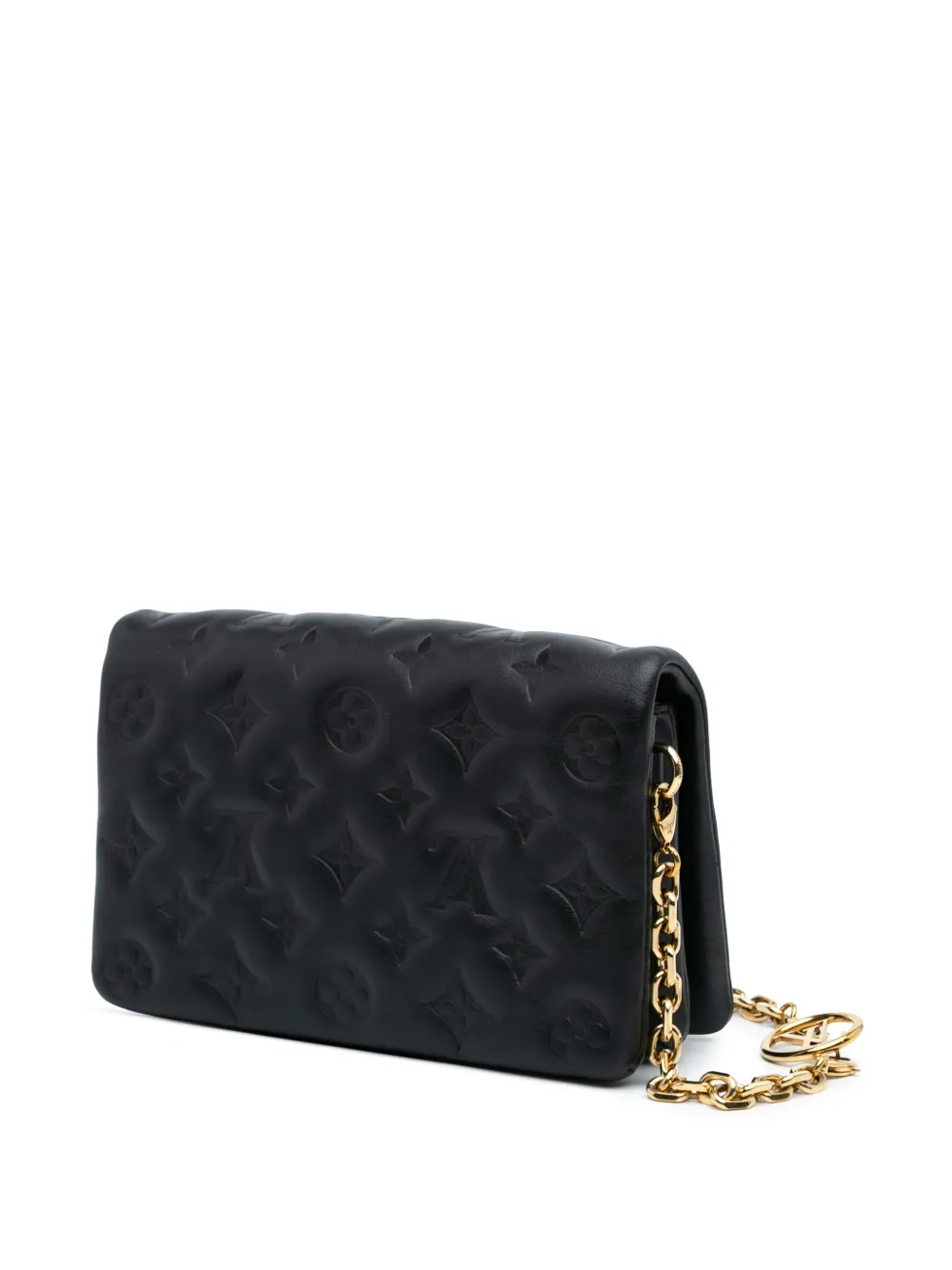 Pre-owned Louis Vuitton 2021-2024 Monogram Embossed Pochette Coussin Crossbody Bag