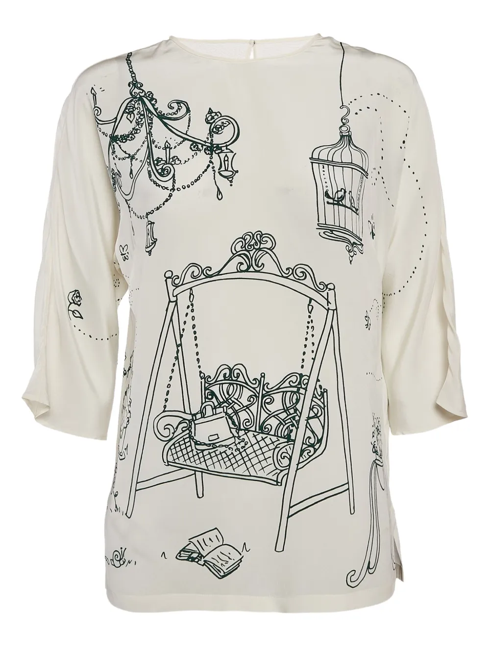 Dolce & Gabbana Pre-Owned graphic-print blouse | Neutrals | Image 1