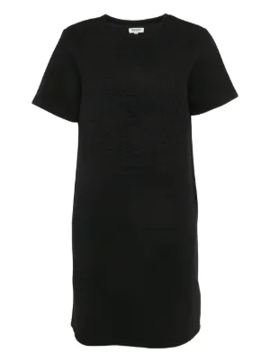 Miu Miu logo-print short-sleeve Minidress | Black | FARFETCH