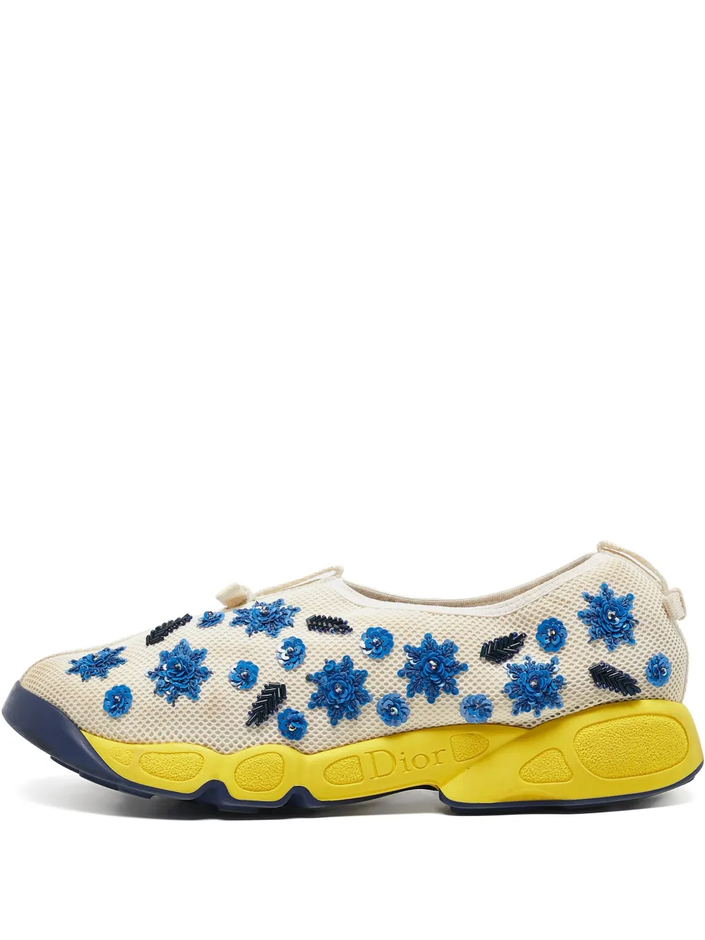 Christian Dior Pre-Owned フローラル スリッポンスニーカー - ホワイト Christian Dior Pre-Owned フローラル スリッポンスニーカー - ホワイト