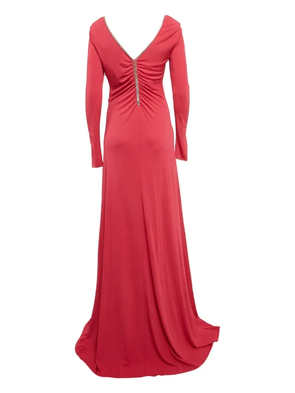 Emilio Pucci Ruched Long-Sleeve Gown - Pink