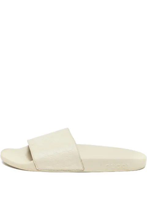 Gucci Pre-Owned Microguccissima pool slides