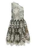 alice + olivia Pre-Owned lace-embroidered one-shoulder dress - Black