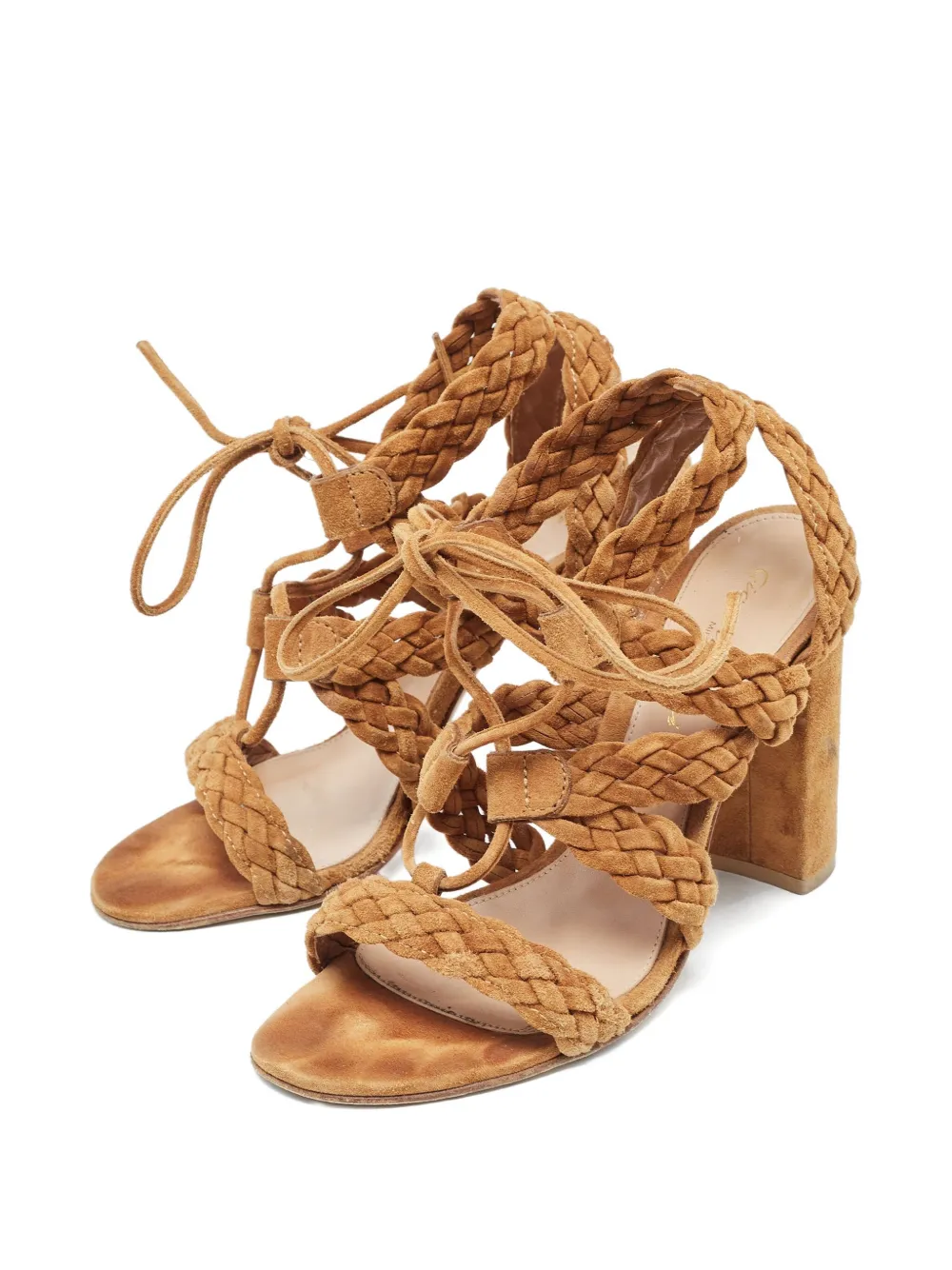 Gianvito Rossi 110 mm suède sandalen met hak - Bruin